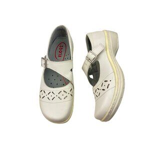 *Klogs Womens Shoes Size 7M White Leather Mary Jane Comfort Nurse Professional